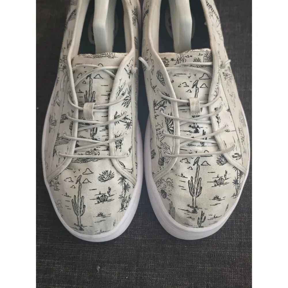 HEYDUDE Cody Desert White Black Slip On Sneakers Cactus Men's Size 13 40390-103